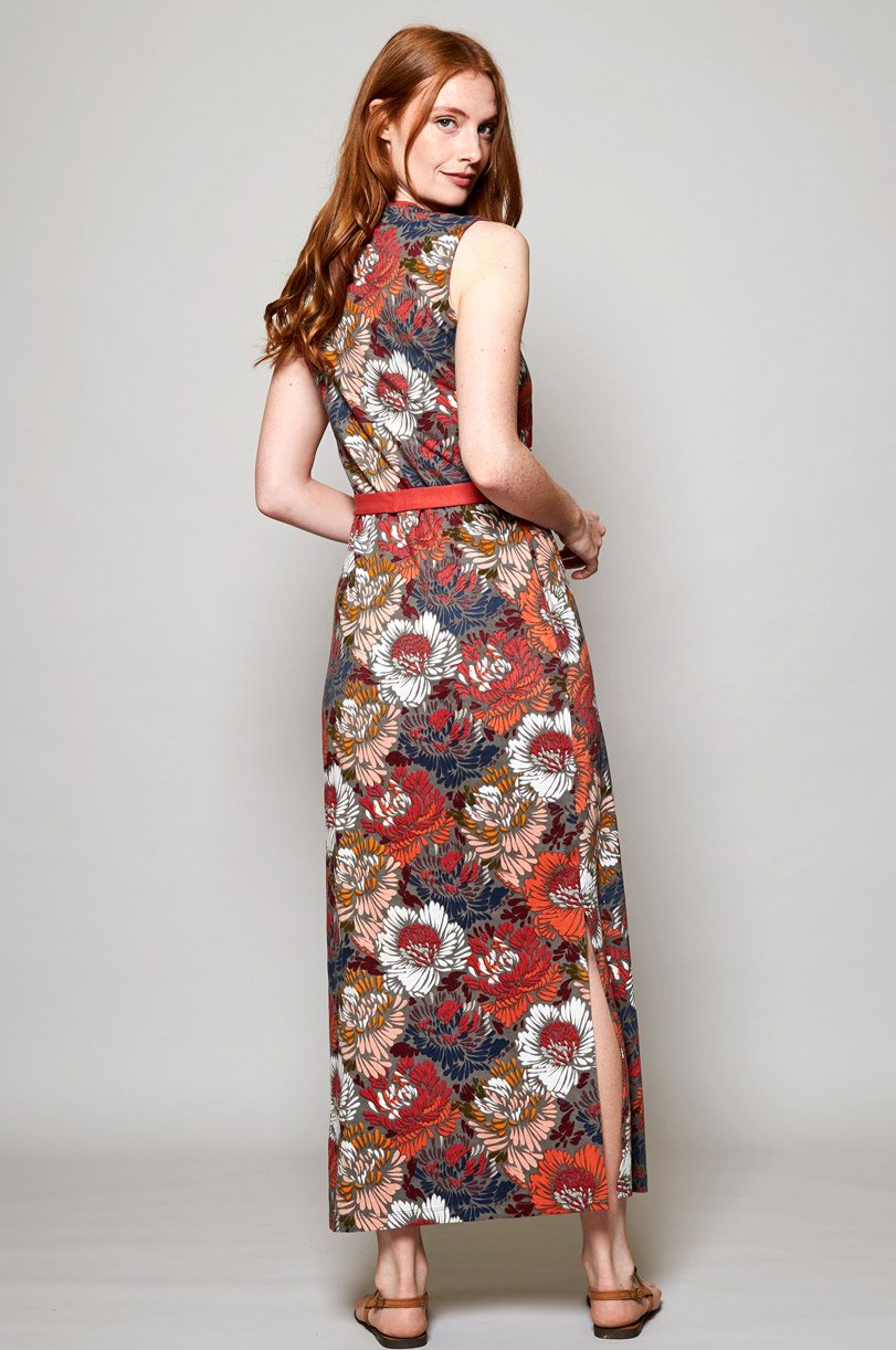 Maxi Kleid Petal aus Bio-Baumwolle rot ⋆ Bella Green