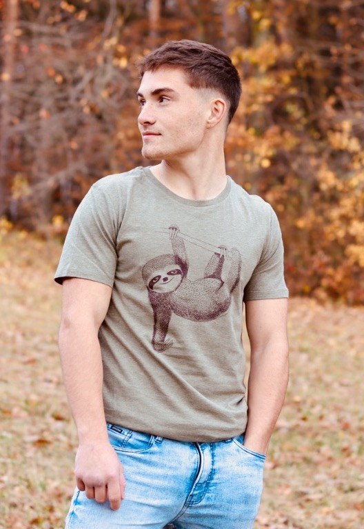 Greenbomb T-shirt Animal Sloth Khaki