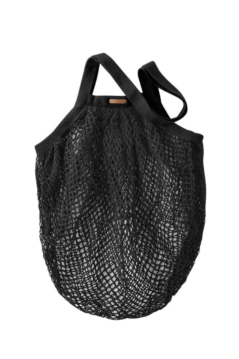 Living Crafts Netztasche Grenoble schwarz aus Bio-Baumwolle