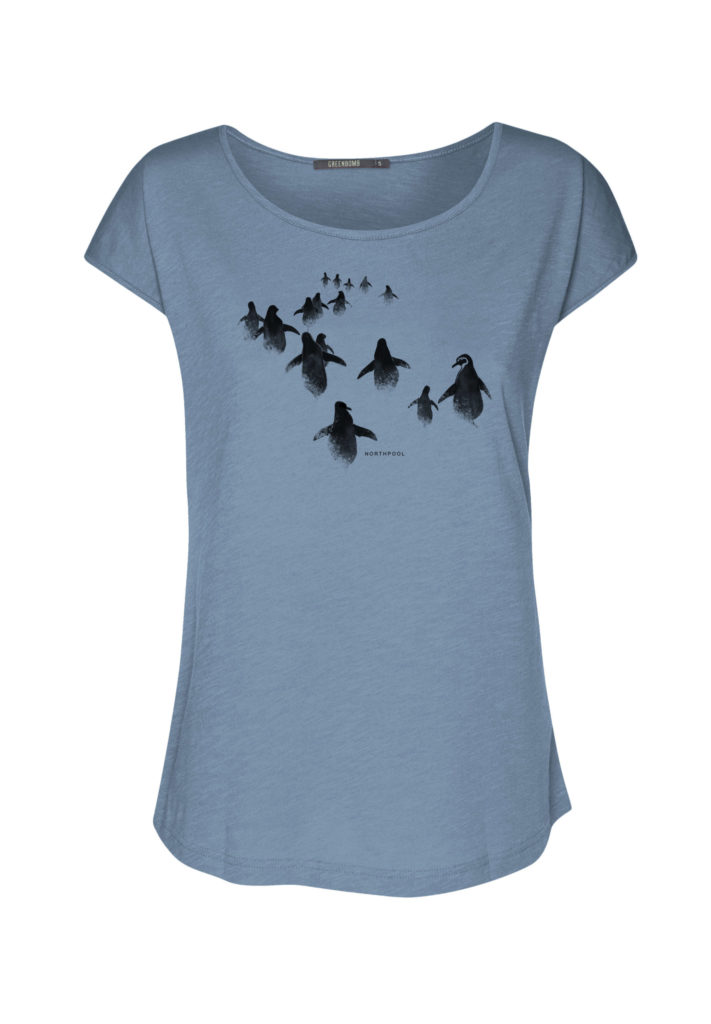 Greenbomb T-Shirt Penguin Walk blau
