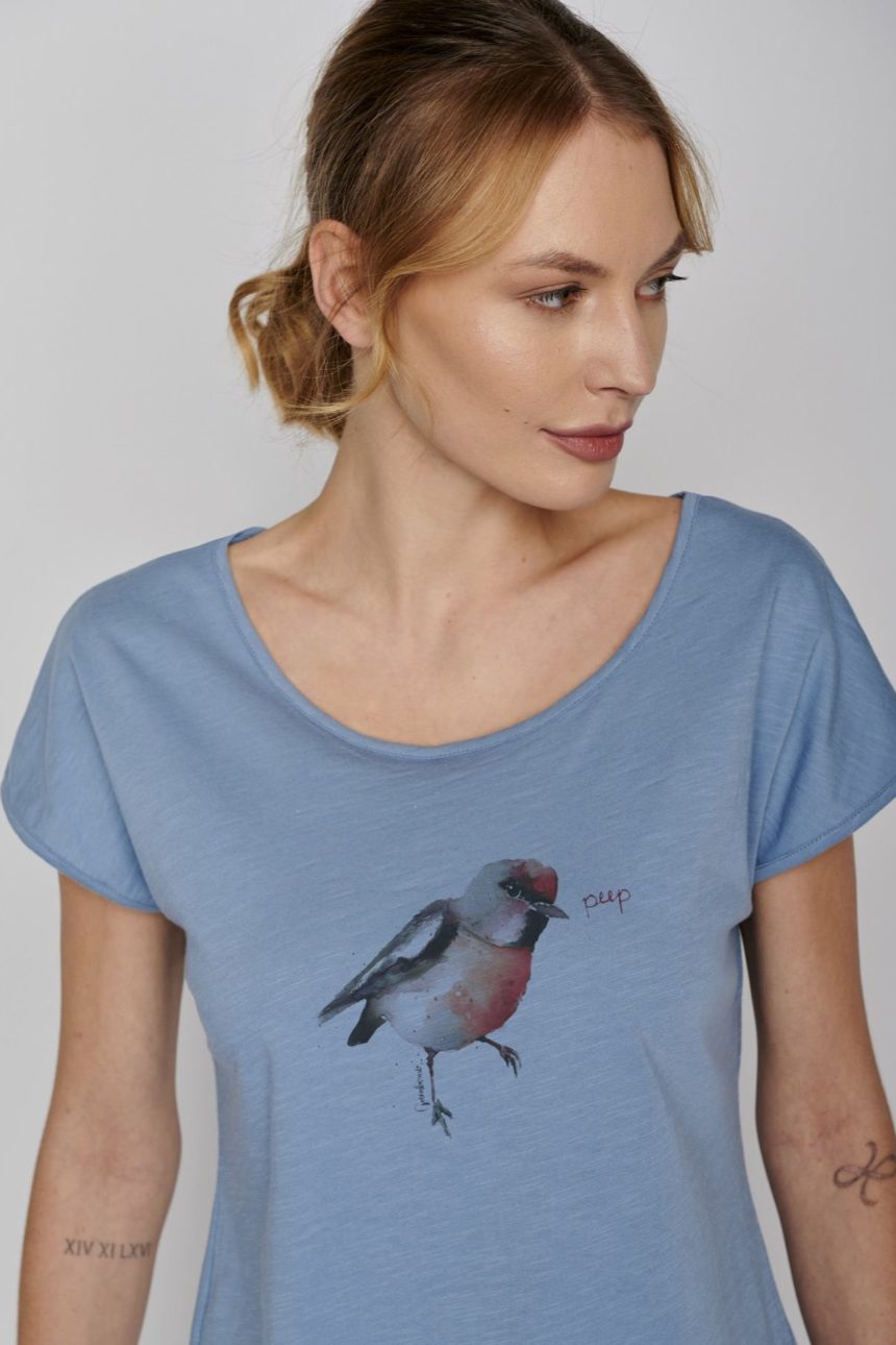 Greenbomb T-Shirt Bird Peep blau