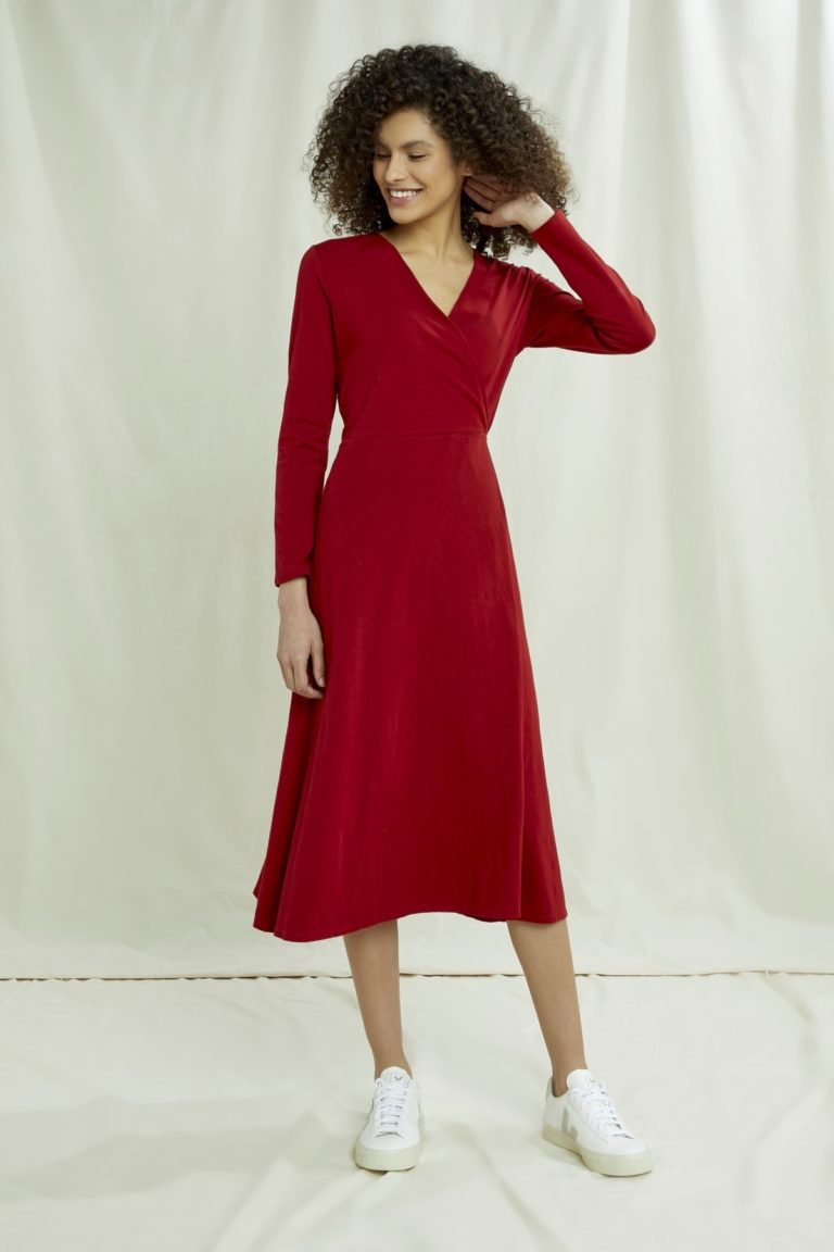 People Tree Kleid Mathilde rot aus Bio-Baumwolle