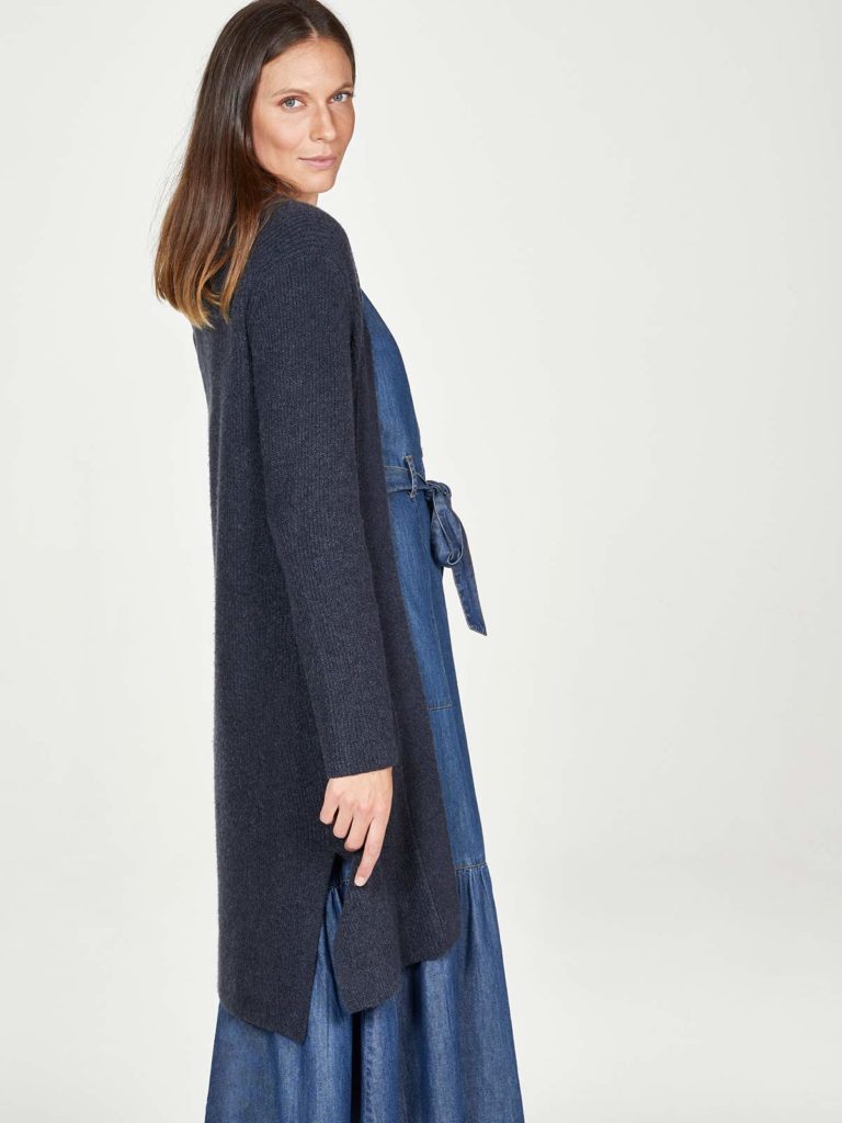 Thought Strickjacke Angie Navy lang