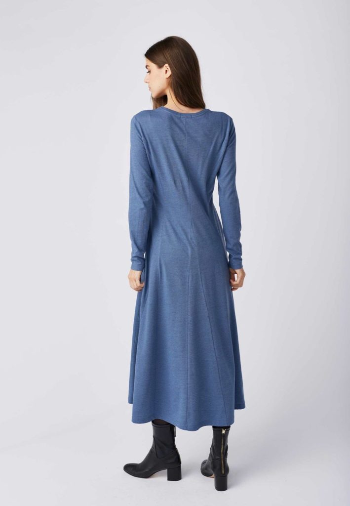 Lana Kleid Isa blau mit Wolle