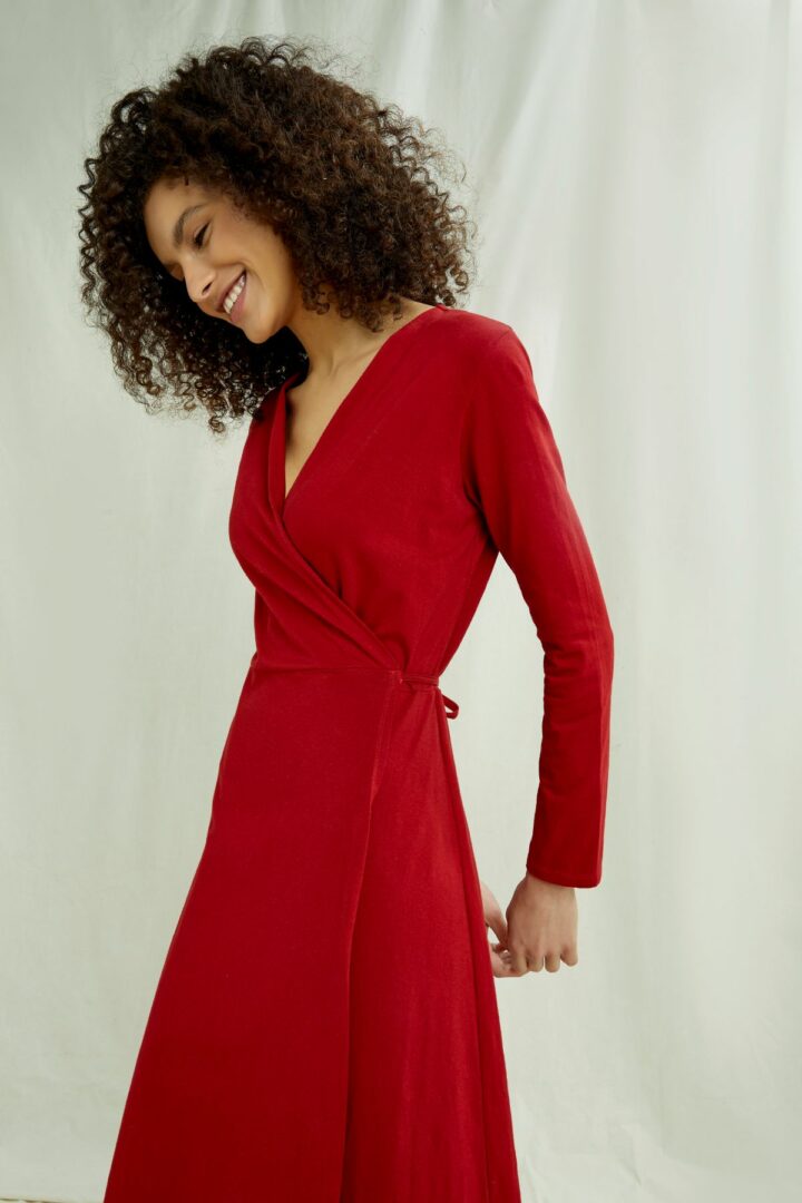 People Tree Kleid Mathilde rot aus Bio-Baumwolle