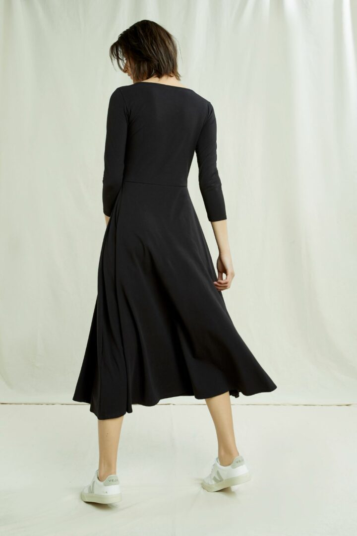 People Tree Kleid Valencia schwarz aus Bio-Baumwolle