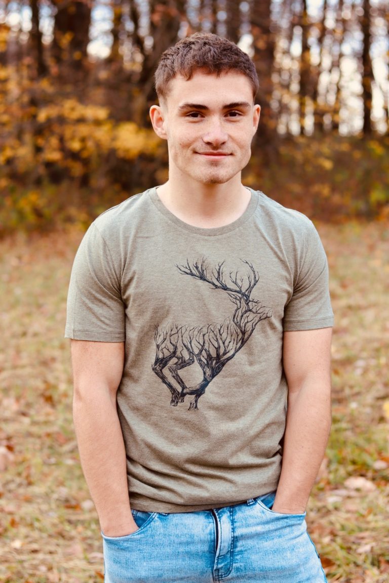 Greenbomb T-shirt Animal Deer Timber Khaki
