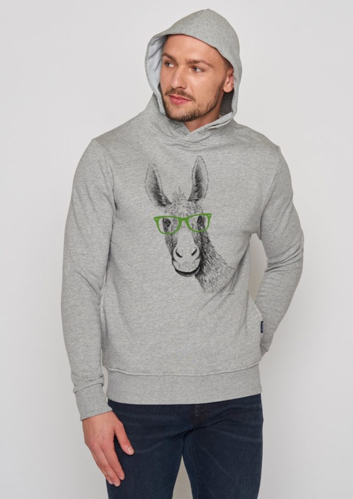 Greenbomb Sweatshirt mit Kapuze Donkey Grau
