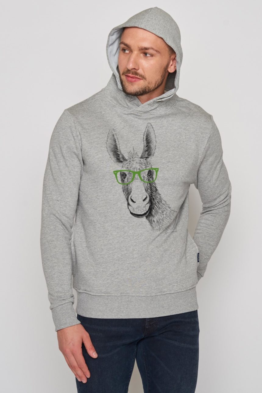 Greenbomb Sweatshirt mit Kapuze Donkey Grau