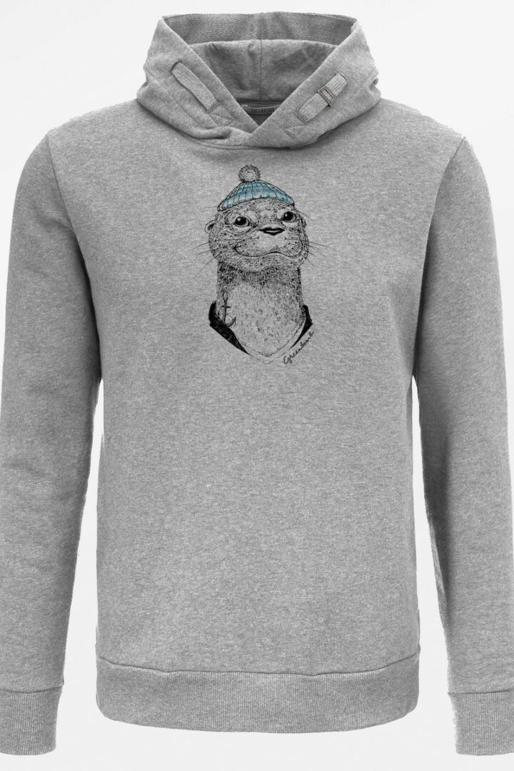 Greenbomb Sweatshirt Animal Otter Grau aus Bio-Baumwolle