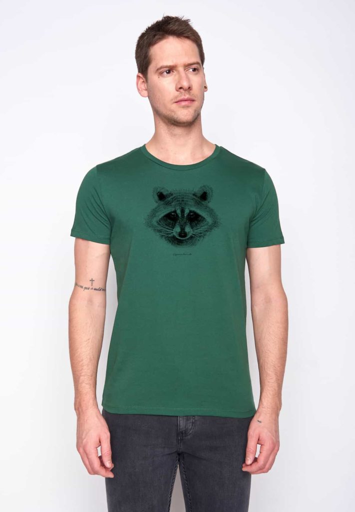 Greenbomb T-Shirt Racoon Grün