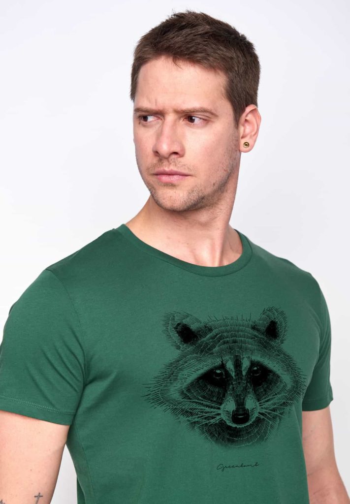 Greenbomb T-Shirt Racoon Grün