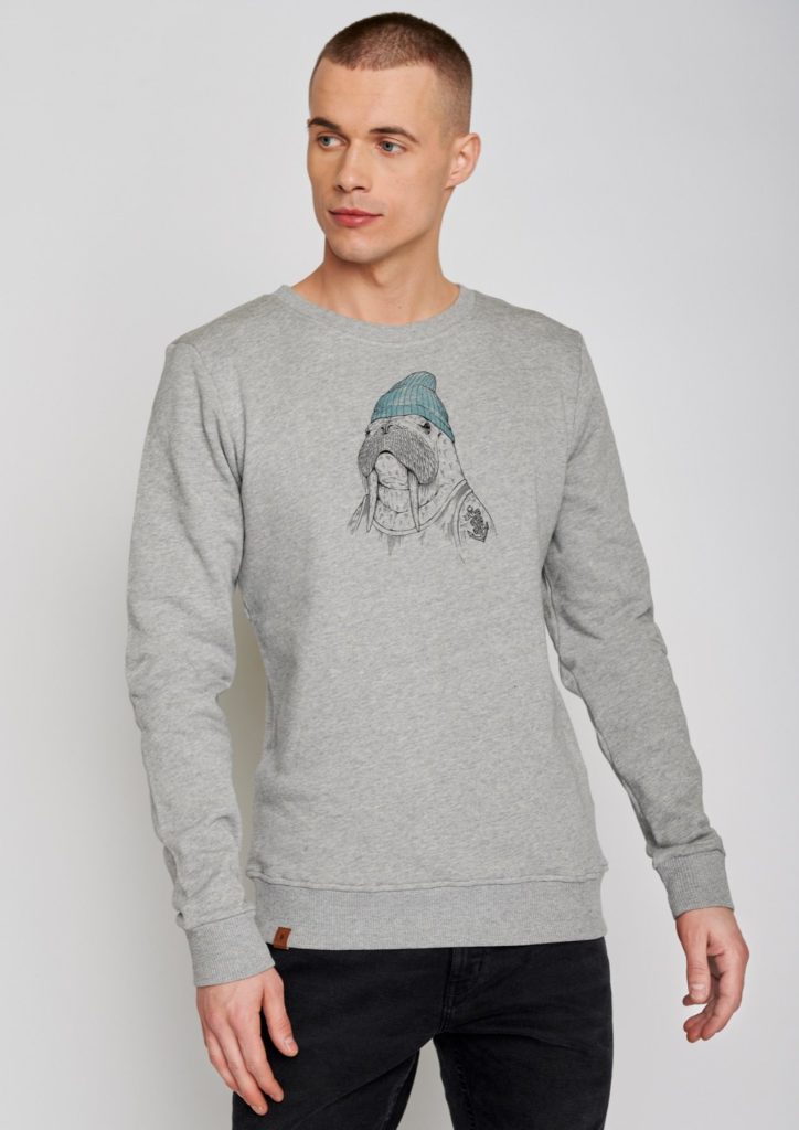 Greenbomb Sweatshirt Animal Walrus grau