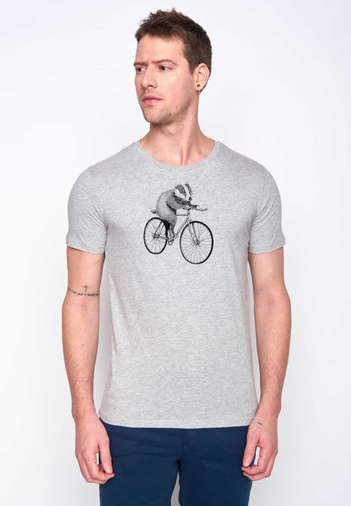 Greenbomb T-Shirt Bike Badger Grau