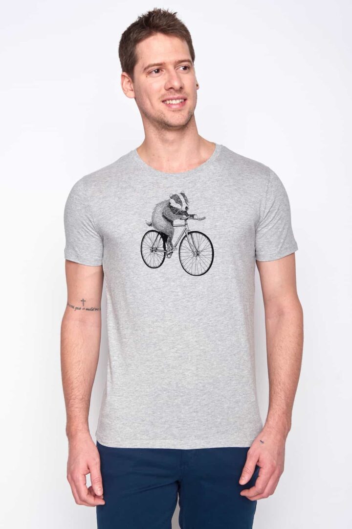 Greenbomb T-Shirt Bike Badger Grau