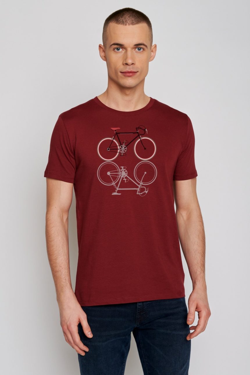 Greenbomb T-Shirt Bike Shape Bordeauxrot