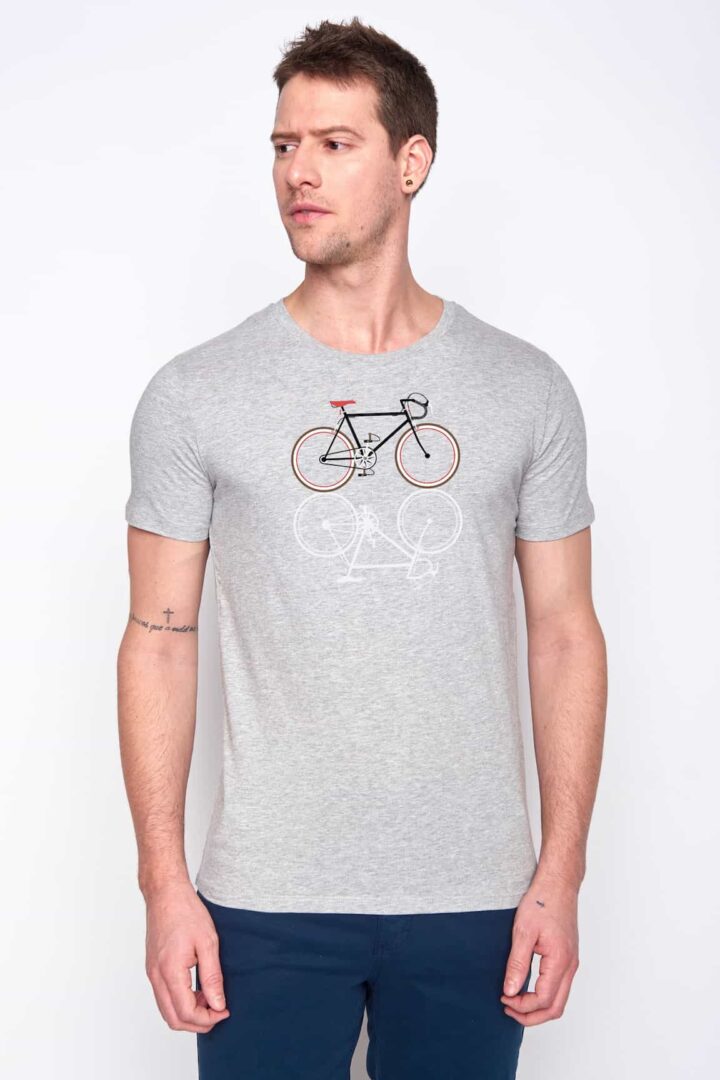 Greenbomb T-Shirt Bike Shape Grau