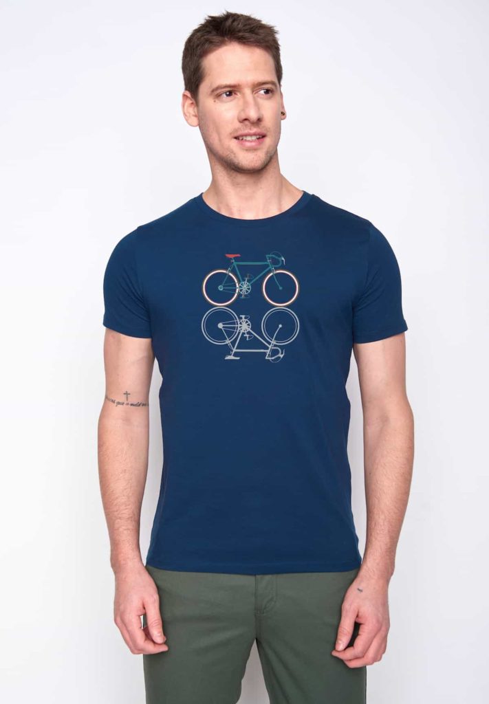 Greenbomb T-Shirt Bike Shape Blau