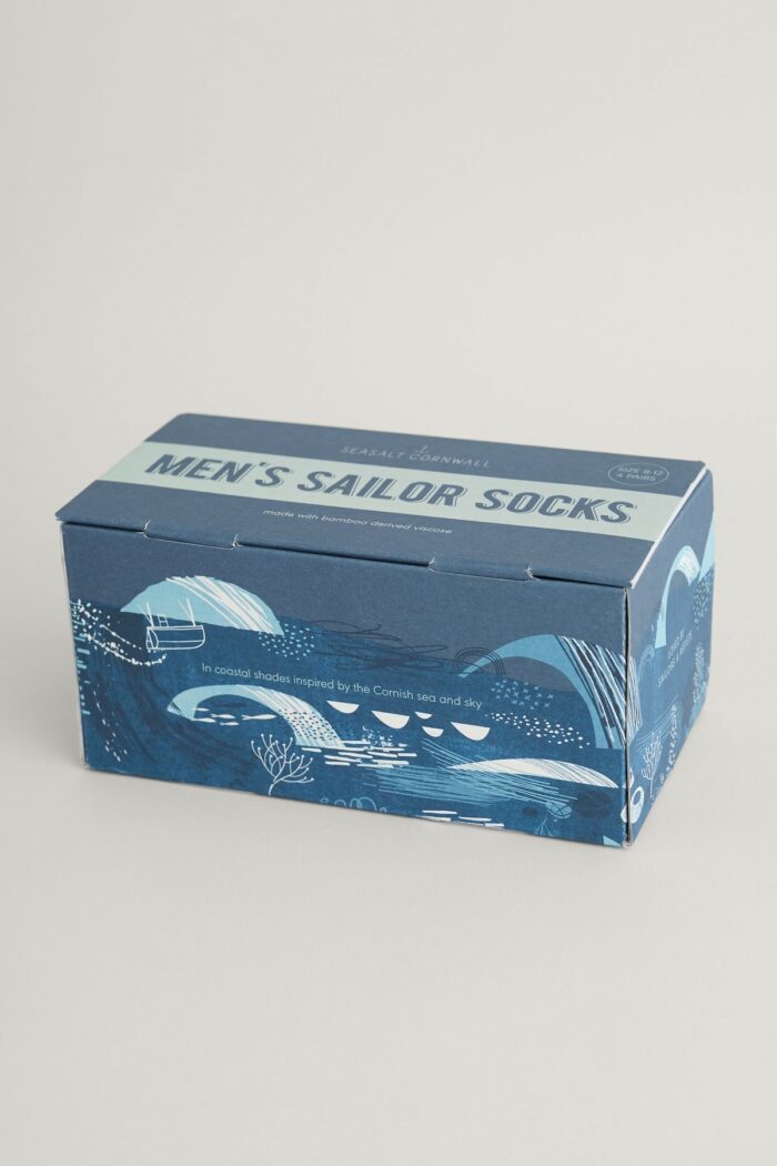 Seasalt Cornwall Geschenkbox Herrensocken Into the Blue Tide Mix