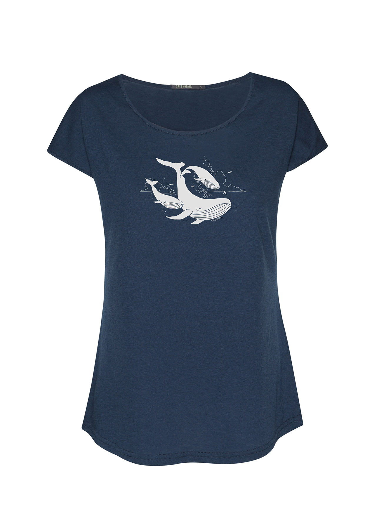 Whale Mode Nachhaltige Green Bella Flying ⋆ T-Shirt ⋆ modré