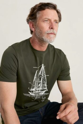 Seasalt Cornwall T-Shirt Midwatch Boat Sketch