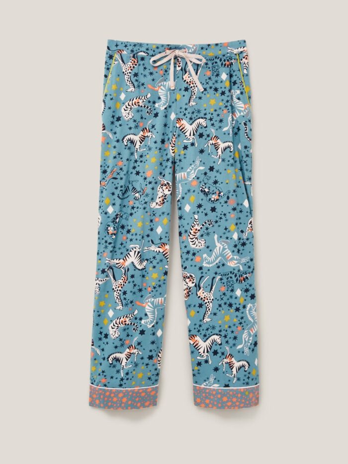 White Stuff pyžamové kalhoty nina blue print