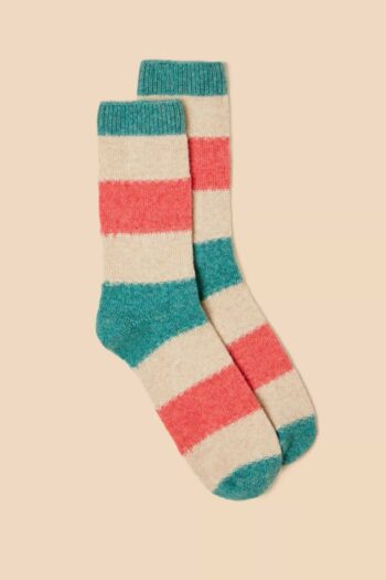 White Stuff ponožky stripe teal
