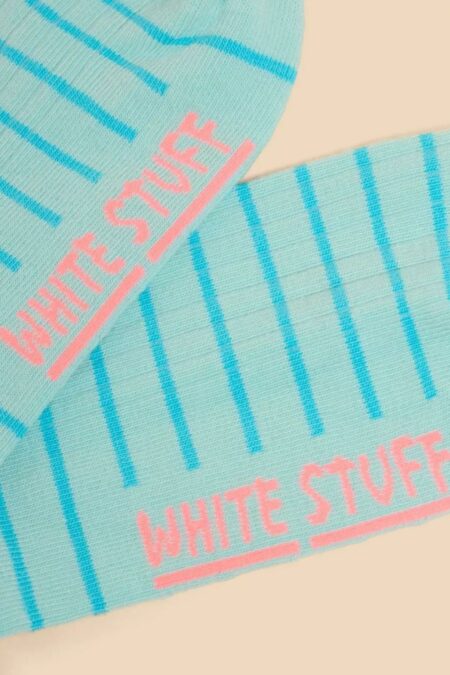 White Stuff kotníkové ponožky neon ribbed blue