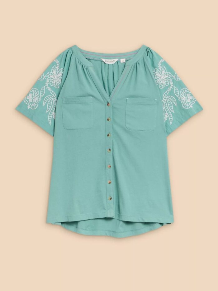 White Stuff top daisy teal