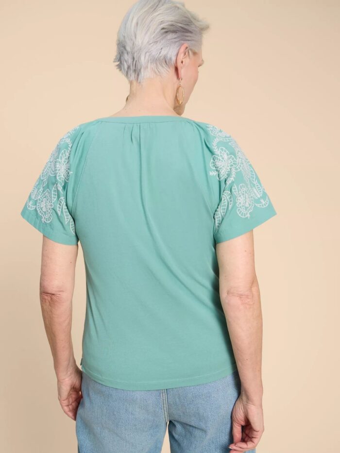 White Stuff top daisy teal