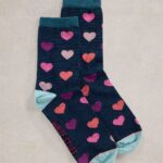Damensocken Striped Heart